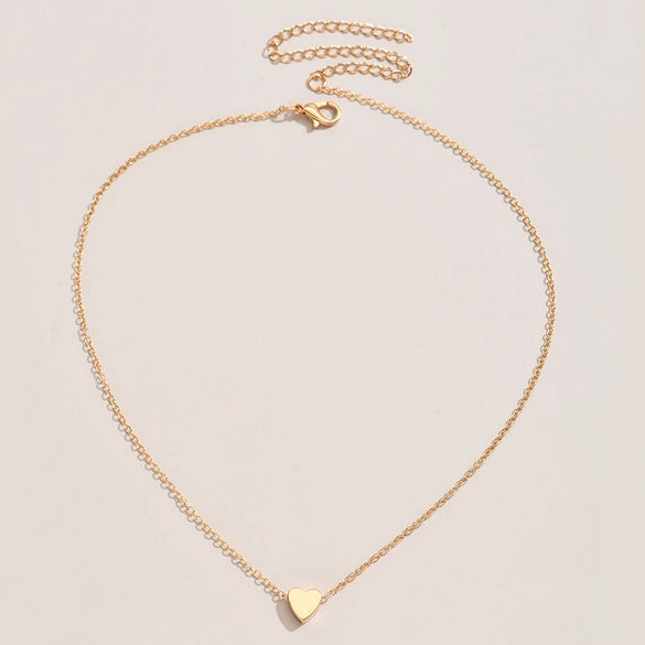 Jewelry Ins Cold Style Simple Allmatch Necklace Copper Peach Heart Simple Clavicle Necklace