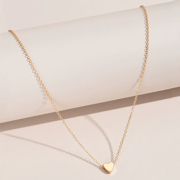 Jewelry Ins Cold Style Simple Allmatch Necklace Copper Peach Heart Simple Clavicle Necklace
