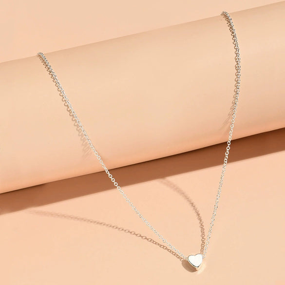 Jewelry Ins Cold Style Simple Allmatch Necklace Copper Peach Heart Simple Clavicle Necklace