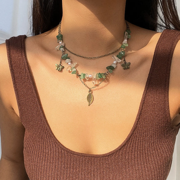Jewelry Iron Alloy Constellation Retro Moon Zircon Necklace Electroplating Minimalist Style
