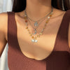 Jewelry Iron Alloy Constellation Retro Moon Zircon Necklace Electroplating Minimalist Style