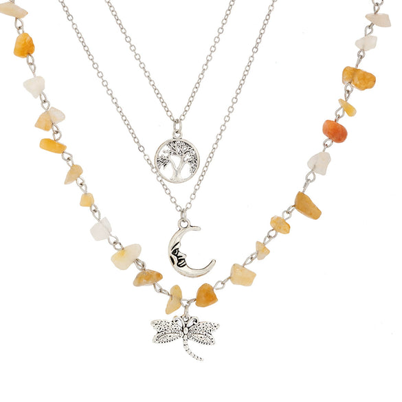 Jewelry Iron Alloy Constellation Retro Moon Zircon Necklace Electroplating Minimalist Style