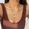 Jewelry Iron Alloy Constellation Retro Moon Zircon Necklace Electroplating Minimalist Style