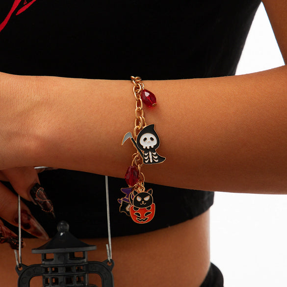 Jewelry Iron Chain Alloy Geometric Ghost Skull Pumpkin Electroplated Women's Necklace