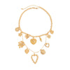 Jewelry Iron Chain Alloy Heart Shape Pendant Clavicle Chain Metallic Stripe Electroplating For Women