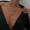 Jewelry Iron Chain Alloy Pendant Geometric Square Snake Style Electroplated Clavicle Chain