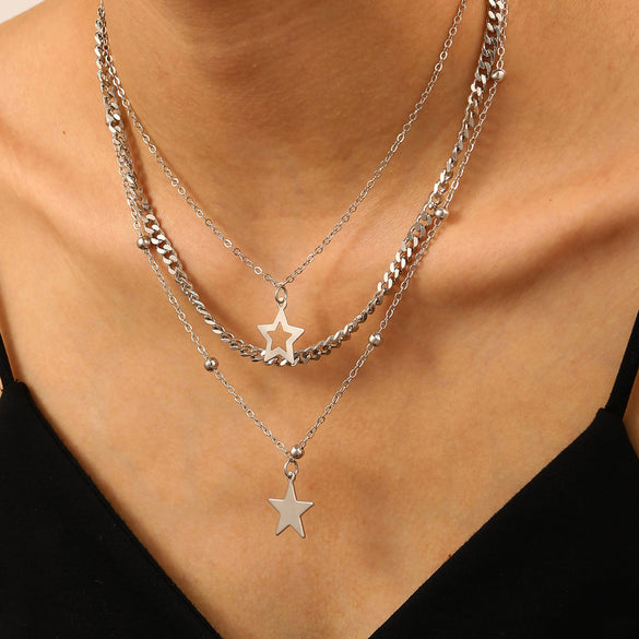Jewelry Iron Chain Electroplating Punk Style Unisex 2Piece Set