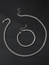 Jewelry Iron Chain Electroplating Punk Style Unisex 2Piece Set