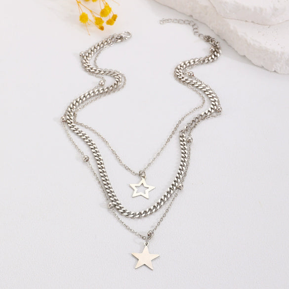 Jewelry Iron Chain Electroplating Punk Style Unisex 2Piece Set