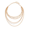 Jewelry Iron Chain Imitation Pearl Geometric Style Electroplated Long Clavicle Chain For Women