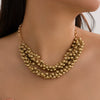 Jewelry Iron Clavicle Chain Necklace Geometric Personality Electroplated Round Bead Hanging Ball Design