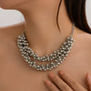 Jewelry Iron Clavicle Chain Necklace Geometric Personality Electroplated Round Bead Hanging Ball Design