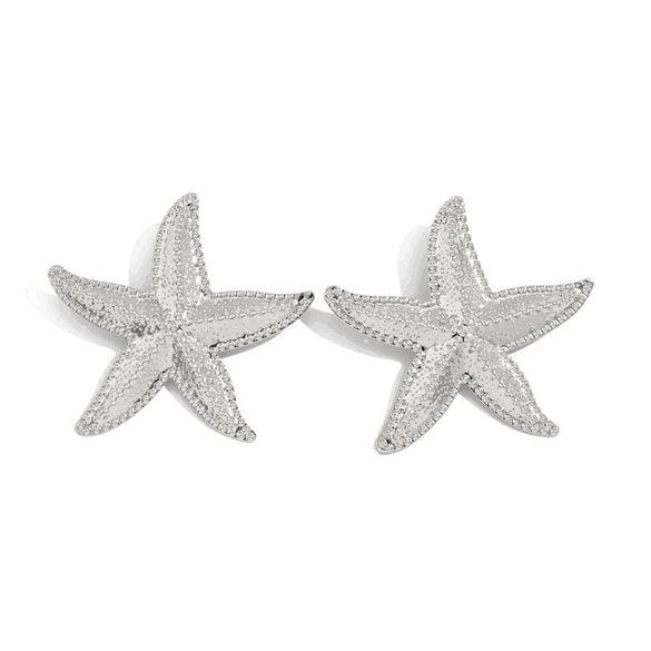 Jewelry Iron Exaggerated Geometric Stars Earrings Electroplating