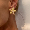 Jewelry Iron Exaggerated Geometric Stars Earrings Electroplating