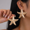 Jewelry Iron Exaggerated Geometric Stars Earrings Electroplating