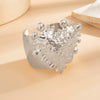 Jewelry Iron Geometric Heart Open Bracelet Light Luxury Style Electroplated