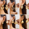Jewelry Iron Geometric Heart Shape Dropshaped Striped Star Stud Earrings Electroplating For Women