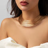 Jewelry Iron Geometric Multilayered Choker Ring Opening Necklace For Women