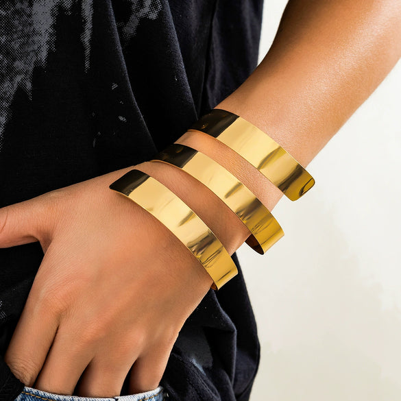 Jewelry Iron Geometric Punk Style Spiral Open Bracelet Electroplated