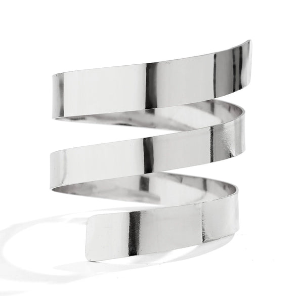 Jewelry Iron Geometric Punk Style Spiral Open Bracelet Electroplated