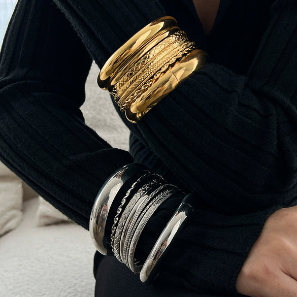 Jewelry Iron Geometric Ring Bracelet Electroplating Design