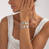Jewelry Iron Geometric Square Hammer Pattern Electroplated Bracelet