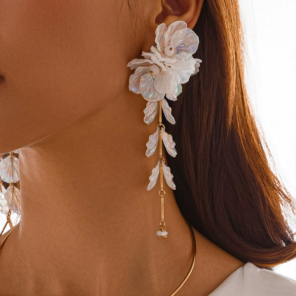 Jewelry Iron Plastic Flower Clavicle Chain Simple Style Electroplating