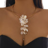 Jewelry Iron Plastic Flower Clavicle Chain Simple Style Electroplating