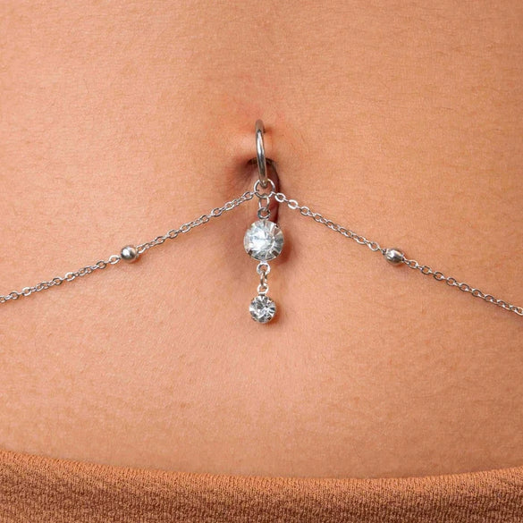 Jewelry Iron Rhinestone Body Chain For Women Electroplated