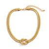 Jewelry Iron Snake Bone Chain Geometric Punk Hiphop Collarbone Necklace Electroplated