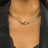 Jewelry Iron Snake Bone Chain Geometric Punk Hiphop Collarbone Necklace Electroplated