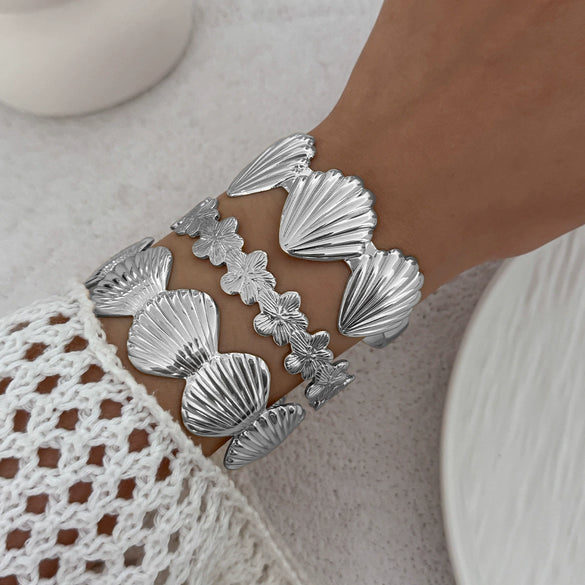 Jewelry Iron Starfish Shell Open Bracelet Electroplating
