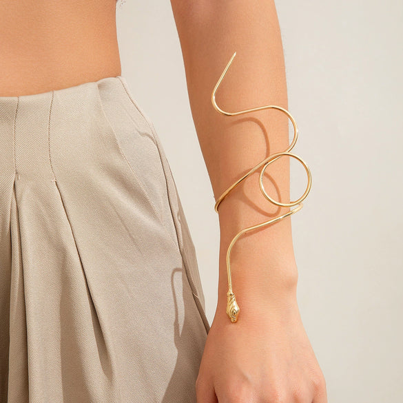 Jewelry Iron Twisted Snakeshaped Exaggerated Hollow Bracelet Leg Chain Geometric Electroplating Women's