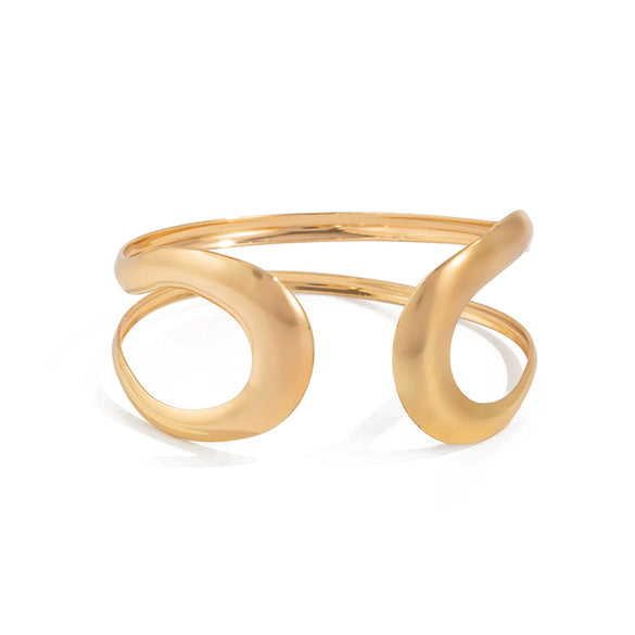 Jewelry Iron Ushaped Geometric Open Arm Bracelet For Women Electroplated Glossy Simple Fashionable