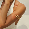 Jewelry Iron Ushaped Geometric Open Arm Bracelet For Women Electroplated Glossy Simple Fashionable