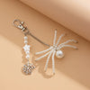 Jewelry Keychain Alloy Imitation Pearl Woven With Sunflower Crystal Accessories Minimalist Style With Stars Sun And Moon Clouds Universe Pattern Electroplated
