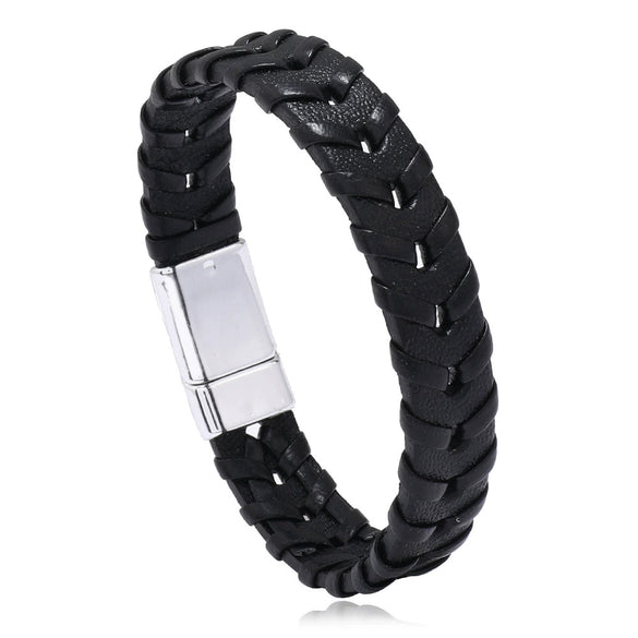 Jewelry Leather Rope Handwoven Punk Style Bracelet For Men