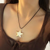 Jewelry Leather Wax Line Acrylic Flannel Iron Chain Alloy Handmade Star Choker Necklace