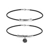 Jewelry Leather Wax Thread Alloy Hiphop Geometric Cylindrical Multilayer Clavicle Chain Necklace Set