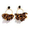 Jewelry Leopard Fabric Iron Acrylic Diamond Big Circle Earring Electroplating Handmade
