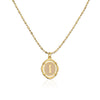 Jewelry Letter Necklace Copper Gold Plated Geometric Style O Chain