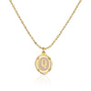 Jewelry Letter Necklace Copper Gold Plated Geometric Style O Chain