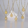 Jewelry Letter Necklace Copper Gold Plated Geometric Style O Chain