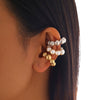 Jewelry Light Luxury Imitation Pearl Geometric Electroplated 3Piece Set Earrings