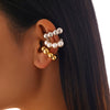 Jewelry Light Luxury Imitation Pearl Geometric Electroplated 3Piece Set Earrings