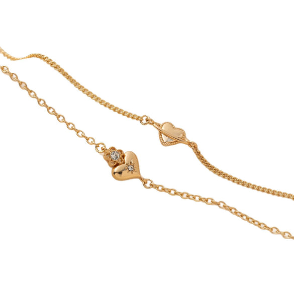 Jewelry Light Luxury Style Heart Shape Copper Plastic Gold Plated Adjustable Bracelet