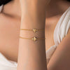 Jewelry Light Luxury Style Heart Shape Copper Plastic Gold Plated Adjustable Bracelet