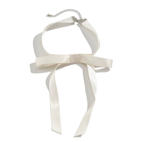 Jewelry Lolita Collar Ribbon Tassel Choker For Women With Bow And Geometric Pattern