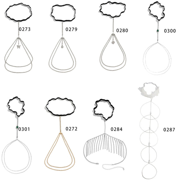 Jewelry Lolita Lace Sexy Leg Ring Body Chain Thigh Chain With Wave Pattern Elastic Band Claw Chain Alloy Inlaid Artificial Gemstones And Semiprecious Stones For Women
