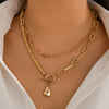 Jewelry Long Round Bead Chain Stacked Necklace Vintage Personality Imitation Pearl Iron Chain Alloy Electroplated